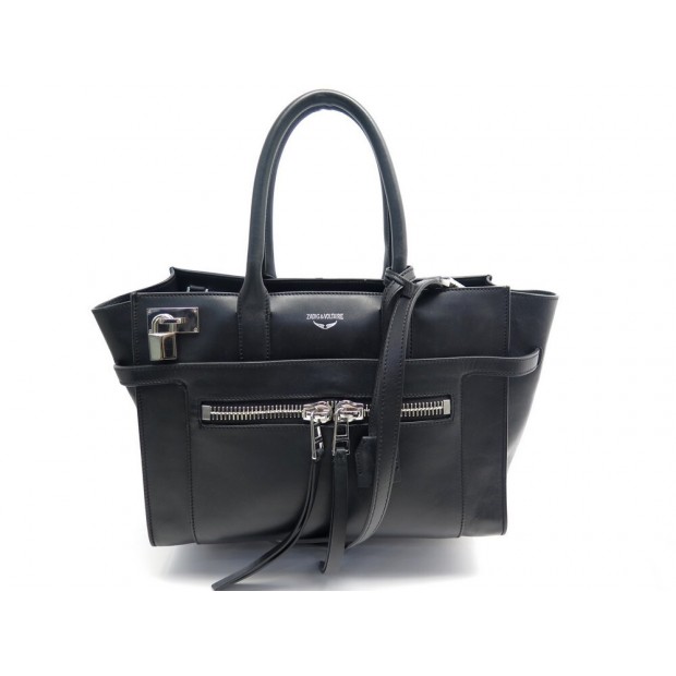 SAC A MAIN ZADIG VOLTAIRE CANDIDE MEDIUM EN CUIR NOIR BANDOULIERE HAND BAG 695€