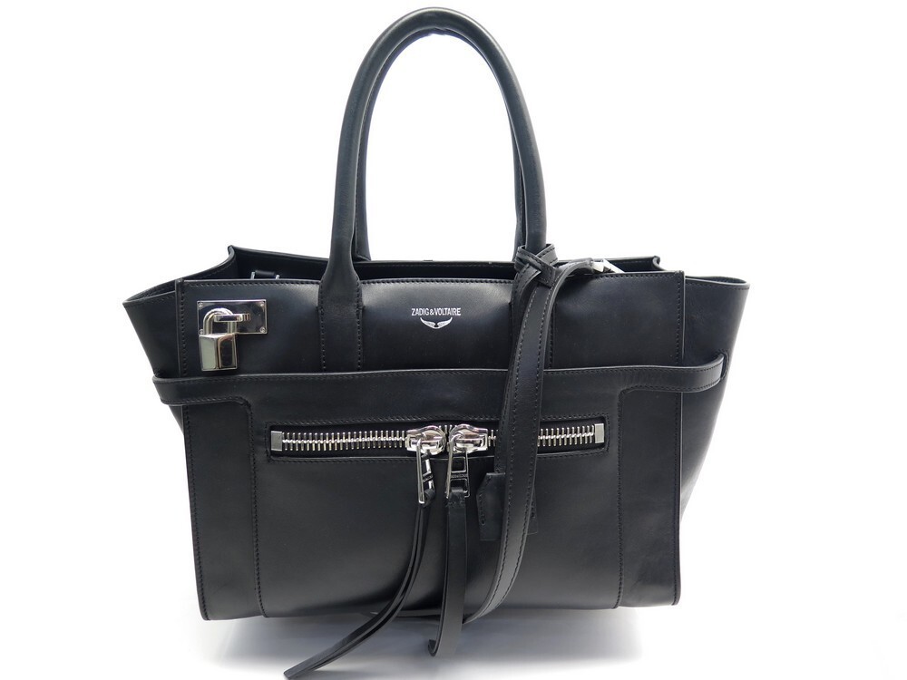 Zadig & Voltaire ZADIG VOLTAIRE CANDIDE MEDIUM HANDBAG IN BLACK