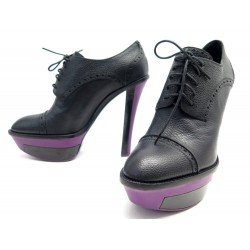 CHAUSSURES LOUIS VUITTON ESCARPINS RICHELIEU TALON VIOLET 39 LEATHER PUMPS 1000€