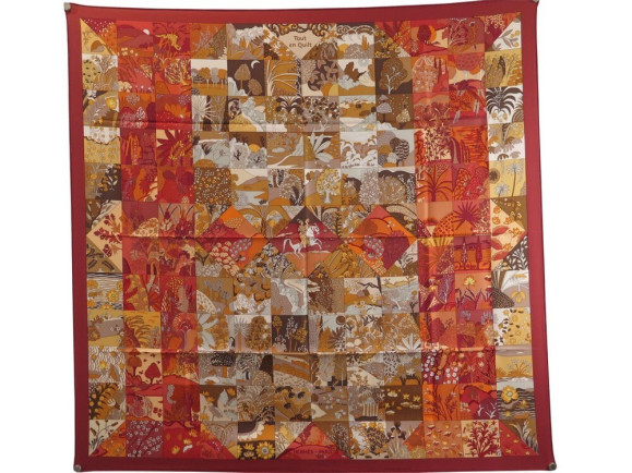  foulard hermes tout en quilt carre 90 en soie
