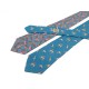 LOT DE 2 CRAVATES HERMES 7283 MA 7288 EA EN SOIE BLEU KANGOUROU BOITE TIES 320€