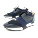 CHAUSSURES BASKETS BALENCIAGA RACE RUNNERS 40 IT 41 FR CUIR BLEU NAVY SHOES 650€