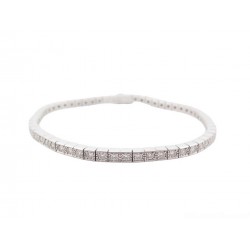 NEUF BRACELET CARTIER LANIERE OR BLANC 18K SERTI 62 DIAMANTS 1.56CT 16CM DIAMOND