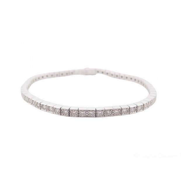 NEUF BRACELET CARTIER LANIERE OR BLANC 18K SERTI 62 DIAMANTS 1.56CT 16CM DIAMOND