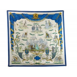 FOULARD HERMES LA COMEDIE ITALIENNE LEDOUX CARRE 90 SOIE BROCHEE SILK SCARF 460€