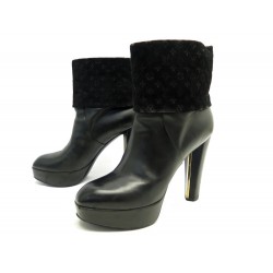 CHAUSSURES LOUIS VUITTON ART DECO 36.5 BOTTINES A TALONS MONOGRAM BOOTS 1035€