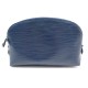 TROUSSE LOUIS VUITTON POCHETTE COSMETIQUE 2015 EN CUIR EPI BLEU MARINE POUCH