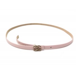 CEINTURE CHANEL BOUCLE LOGO CC T 85 34 EN CUIR ROSE PALE PINK LEATHER BELT 1200€