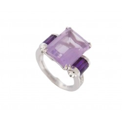 BAGUE MAUBOUSSIN COULEUR BAISER T50 EN OR BLANC DIAMANTS AMETHYSTE RING 3650€