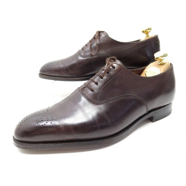 CHAUSSURES CROCKETT AND JONES RICHELIEU 7E 41 CUIR MARRON EMBAUCHOIRS SHOES 730€