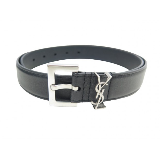 NEUF CEINTURE SAINT LAURENT CASSANDRE 634440 T85 EN CUIR NOIR NEW BELT 395€