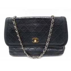 VINTAGE SAC A MAIN CHANEL CLASSIQUE TIMELESS CUIR MATELASSE NOIR HAND BAG 9700€