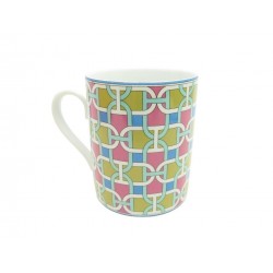 NEUF TASSE HERMES MUG TIE SET EN PORCELAINE MULTICOLORE MULTICOLORED CUP 141€