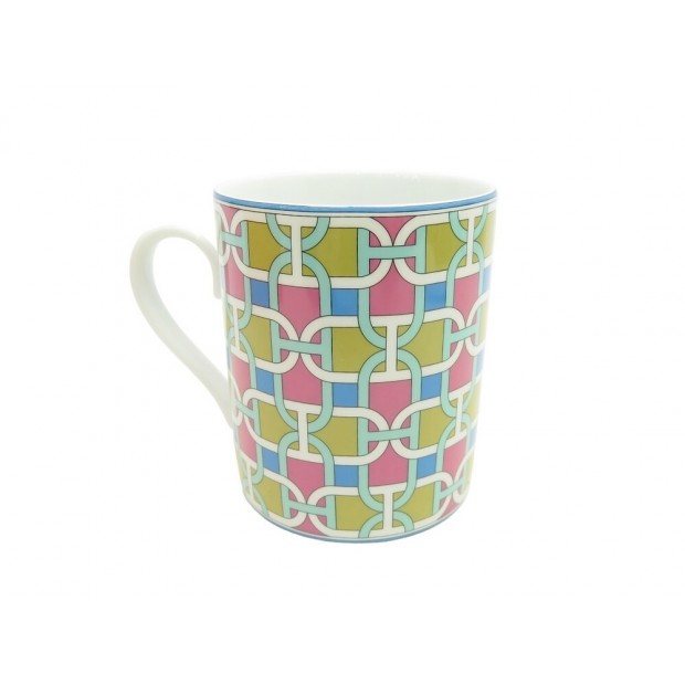 NEUF TASSE HERMES MUG TIE SET EN PORCELAINE MULTICOLORE MULTICOLORED CUP 141€