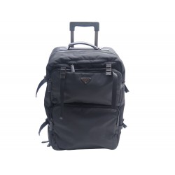 VALISE PRADA A ROULETTES NYLON CUIR SAFIANO 2VQ001 NOIR BLACK TRAVEL SUIT 2800€