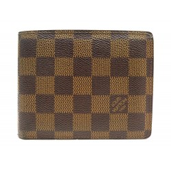 PORTEFEUILLE LOUIS VUITTON MARCO EN TOILE DAMIER EBENE PORTE MONNAIE WALLET 450€