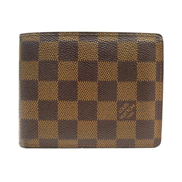 PORTEFEUILLE LOUIS VUITTON MARCO EN TOILE DAMIER EBENE PORTE MONNAIE WALLET 450€