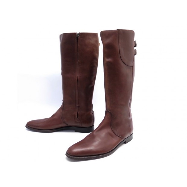 CHAUSSURES JOHN LOBB BOTTES CAVALIERES BELVOIR 10.5 45.5 CUIR RIDING BOOTS 2500€