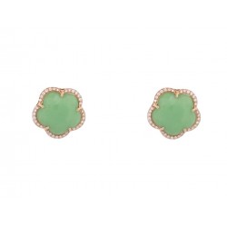 NEUF BOUCLES D'OREILLES PASQUALE BRUNI BON TON OR ROSE CHRYSOPRASE DIAMANT 4400€