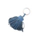 PORTE CLES HERMES CARMEN EN CUIR AGNEAU BLEU POMPON HOLDER KEY RING 246€