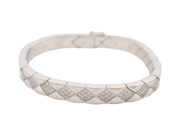 bracelet chanel matelasse en or blanc 18k 216 diamants