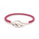 NEUF BRACELET HERMES GLENAN H H077240FP89T4 T2 ACIER PALLADIE FUSHIA STRAP 340€