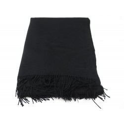 PLAID HERMES COUVRE LIT EN CACHEMIRE ET LAINE NOIR CASHMERE & WOOL BLANKET 1460€