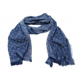 CHALE LOUIS VUITTON ETOLE MONOGRAM ESSENTIAL COTON M71618 BLEU SCARF SHAWL 370€