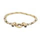 BRACELET MAILLONS GOURMETTE T19 EN OR JAUNE 18K 14.4GR 4 SAPHIRS 1CT CHAIN STRAP