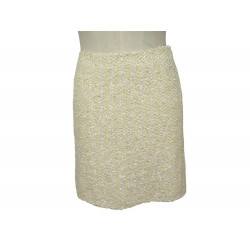JUPE CHANEL 2023 T M 40 A SEQUINS P74762 V65510 JAUNE & BEIGE YELLOW SKIRT 4600€