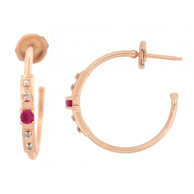 NEUF BOUCLES OREILLES MAUBOUSSIN CREOLES CAPSULE D'EMOTIONS OR ROSE EARRING 535€