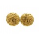 VINTAGE BOUCLES D'OREILLES CHANEL RONDES LOGO CC EN METAL DORE EARRINGS 420€