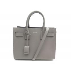 NEUF SAC A MAIN SAINT LAURENT SAC DE JOUR BABY 421863 CUIR GRIS HAND BAG 2200€