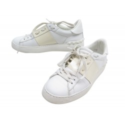 CHAUSSURES VALENTINO ROCKSTUD ZW2S0781 BASKET 37.5IT 38.5FR CUIR BLANC SHOE 550€