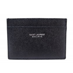 NEUF PORTE CARTES SAINT LAURENT GRAIN DE POUDRE 626432 CUIR CARDS HOLDER 225€