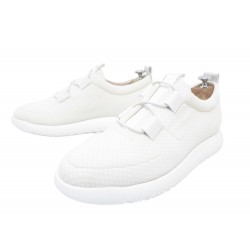 NEUF CHAUSSURES BASKETS HERMES TEAM 43 TOILE BLANC CANVAS SNEAKERS 740 + BOITE