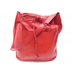 VINTAGE SAC A MAIN YVES SAINT LAURENT SEAU EN CUIR ROUGE BANDOULIERE BAG 1990€