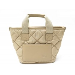SAC A MAIN MINI CABAS BURBERRY EN TOILE BEIGE MATELASSE QUILTED SMALL BAG 970€