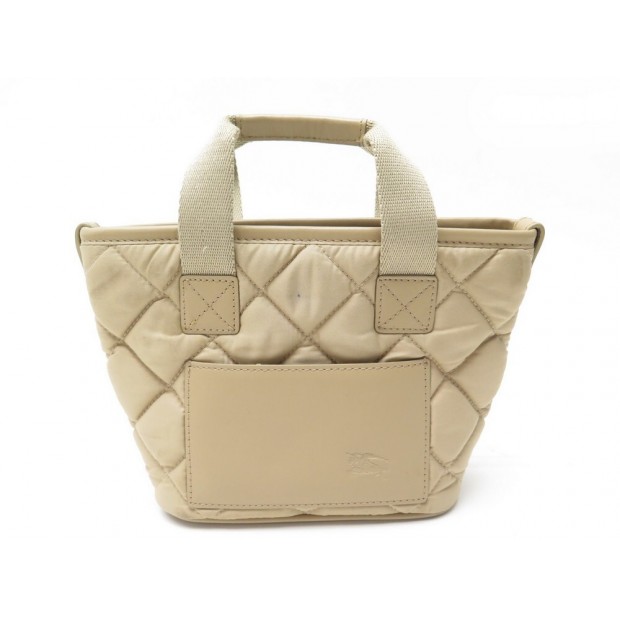 SAC A MAIN MINI CABAS BURBERRY EN TOILE BEIGE MATELASSE QUILTED SMALL BAG 970€