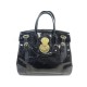 SAC A MAIN RALPH LAUREN RICKY 33 EN CUIR VERNI NOIR LEATHER HANDBAG PURSE 2600€