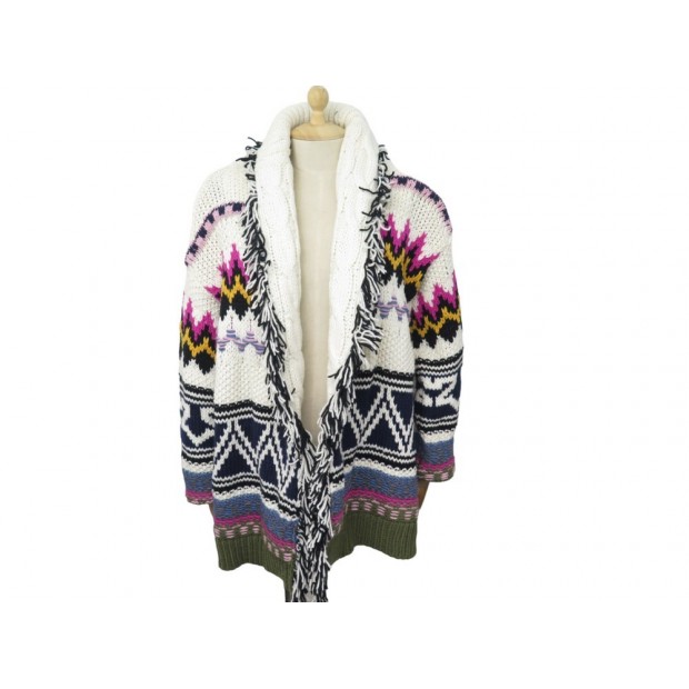 NEUF GILET ZADIG VOLTAIRE ELLA SUGAR GRAPHIC ENJOY TODAY M/L 40 KNIT JACKET 785€