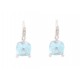 NEUF BOUCLES D'OREILLES POIRAY FILLE ANTIK OR BLANC 18K & TOPAZE EARRINGS 3500€