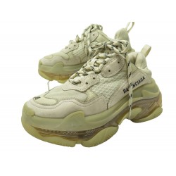 CHAUSSURES BALENCIAGA 544351 TRIPLE S 36 BASKETS TOILE ECRU SNEAKER SHOES 895€