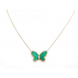 COLLIER VAN CLEEF & ARPELS ALHAMBRA PAPILLON OR & MALACHITE BUTTERFLY NECKLACE