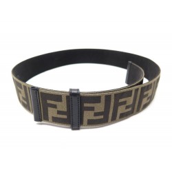 NEUF CEINTURE FENDI EN TOILE MONOGRAMMEE T 75 80 MARRON CANVAS BELT NEW 430€