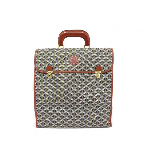 VINTAGE SAC DE VOYAGE A MAIN GOYARD PLIANT TOILE COTON ET CUIR TRAVEL BAG 3800€