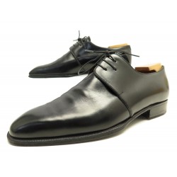 CHAUSSURES AUBERCY DERBY 3 OEILLETS EN CUIR NOIR 6 40 BLACK LEATHER SHOES 1750€