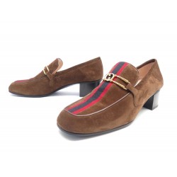 NEUF CHAUSSURES GUCCI 602495 MOCASSINS INTERLOCKING G WEB 41 LOAFERS SHOES 790€