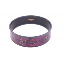 NEUF BRACELET HERMES EMAIL IMPRIME HARNESS SADDLE LARGE 21 CM VIOLET ENAMEL 540€