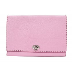 NEUF SAC FENDI SELLERIA POCHETTE A MAIN 8N0104 CUIR ROSE PINK POUCH CLUTCH 720€